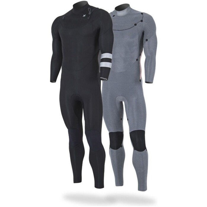 2024 Hurley Mens Advant 4/3mm Chest Zip Wetsuit MFS0013403 - Black